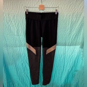 H&M leggings - size Large - black/grey/gold